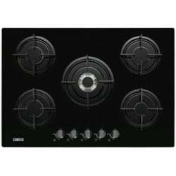 Zanussi ZGO75524BA 75cm 5 Burner Gas on Glass Hob in Black